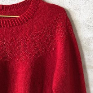 Tinka julesweater m. glitter fra Ãnling, No 2 + glimmer strikkekit 2XL-3XL